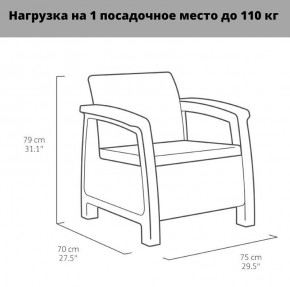 Комплект мебели Корфу Рест (Corfu Rest - without table) графит в Губкинском - gubkinskiy.mebel24.online | фото 3