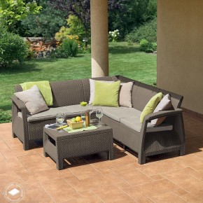 Комплект мебели угловой Корфу Релакс Сет (CORFU II RELAX SET) коричневый в Губкинском - gubkinskiy.mebel24.online | фото 4