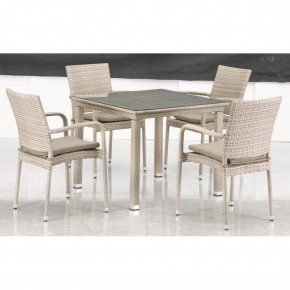 Комплект плетеной мебели T256C/Y376C-W85 Latte (4+1) + подушки на стульях в Губкинском - gubkinskiy.mebel24.online | фото 3