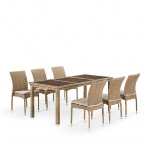 Комплект плетеной мебели T365/Y380B-W65 Light Brown (6+1) в Губкинском - gubkinskiy.mebel24.online | фото 1