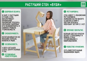 Комплект растущий стол и стул с чехлом 38 попугаев «Вуди» (Белый, Белый, Беж) в Губкинском - gubkinskiy.mebel24.online | фото