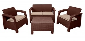Комплект уличной мебели Yalta Premium Terrace Set (Ялта) шоколадый (+подушки под спину) в Губкинском - gubkinskiy.mebel24.online | фото