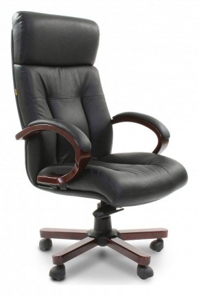 Кресло для руководителя Chairman 421 черный/орех темный, черный в Губкинском - gubkinskiy.mebel24.online | фото