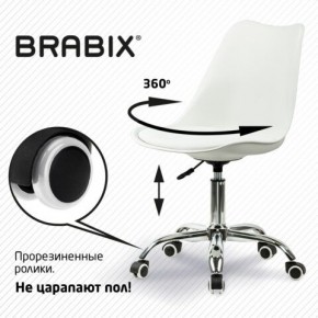 Кресло стул BRABIX "Eames MG-310 CH", хром, пластик белый, экокожа белая, 532923 в Губкинском - gubkinskiy.mebel24.online | фото 7