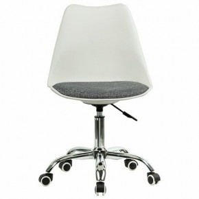 Кресло стул BRABIX "Eames MG-310 CH", хром, пластик белый, ткань серая, 532924 в Губкинском - gubkinskiy.mebel24.online | фото 1