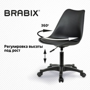 Кресло стул BRABIX "Eames MG-310 PL", пластик черный, экокожа черная, 532927 в Губкинском - gubkinskiy.mebel24.online | фото 3