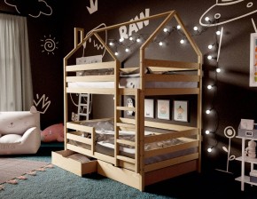 Кровать-домик двухъярусная 80*160 без покраски в Губкинском - gubkinskiy.mebel24.online | фото