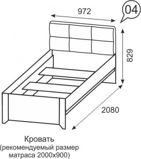 Кровать одинарная 900 Твист 04 в Губкинском - gubkinskiy.mebel24.online | фото 2