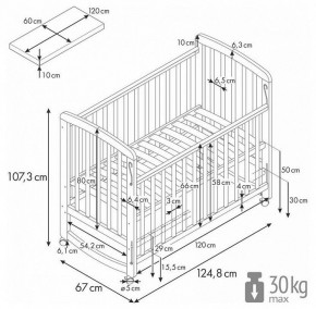 Кроватка Polini Kids Simple 304 в Губкинском - gubkinskiy.mebel24.online | фото 9
