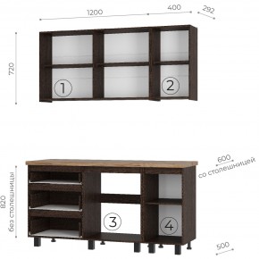 Кухня Энигма 1.6 м (венге/дуб каньон) в Губкинском - gubkinskiy.mebel24.online | фото 4