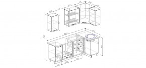 Кухня угловая Антрацит 2200х1000 (Стол. 38мм) в Губкинском - gubkinskiy.mebel24.online | фото 2
