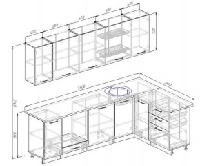 Кухня угловая Антрацит 2600х1600 (Стол. 38мм) в Губкинском - gubkinskiy.mebel24.online | фото 2
