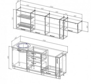 Кухонный гарнитур Антрацит 2550 (Стол. 38мм) в Губкинском - gubkinskiy.mebel24.online | фото 3