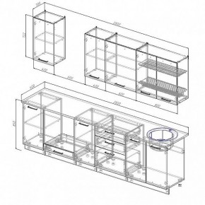 Кухонный гарнитур Антрацит 2800 (Стол. 38мм) в Губкинском - gubkinskiy.mebel24.online | фото 3