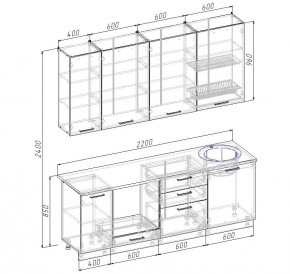 Кухонный гарнитур Демо 2200 (Стол. 38мм) в Губкинском - gubkinskiy.mebel24.online | фото 2