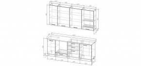 Кухонный гарнитур Каппучино 2200 h950 (Стол. 38мм) в Губкинском - gubkinskiy.mebel24.online | фото 2