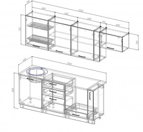 Кухонный гарнитур Лада 2550 (Стол. 38мм) в Губкинском - gubkinskiy.mebel24.online | фото 2