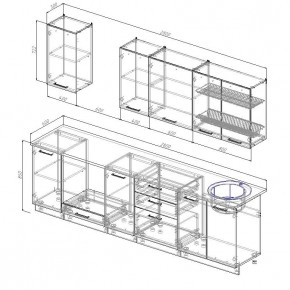 Кухонный гарнитур Латте 2800 (Стол. 38мм) в Губкинском - gubkinskiy.mebel24.online | фото 2