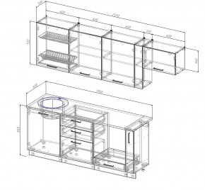 Кухонный гарнитур Лофт 2550 (Стол. 38мм) в Губкинском - gubkinskiy.mebel24.online | фото 2