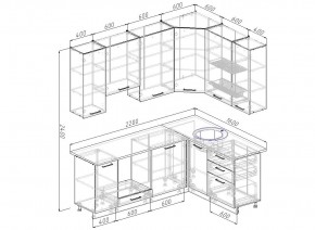 Кухонный гарнитур угловой Графика 2200х1600 (Стол. 38мм) в Губкинском - gubkinskiy.mebel24.online | фото 2