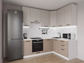 Кухонный гарнитур угловой Каппучино 2200*1600 h 950 (Стол. 38мм) в Губкинском - gubkinskiy.mebel24.online | фото