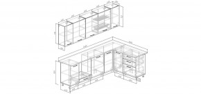 Кухонный гарнитур угловой Санторини 2600*1600 (Стол. 38мм) в Губкинском - gubkinskiy.mebel24.online | фото 2