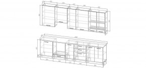 Кухонный гарнитур Умбра 3000 h950 (Стол. 26мм) в Губкинском - gubkinskiy.mebel24.online | фото 2