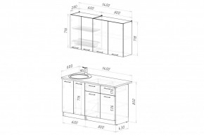 ЛИОРА Кухонный гарнитур Медиум 1400 мм в Губкинском - gubkinskiy.mebel24.online | фото 2