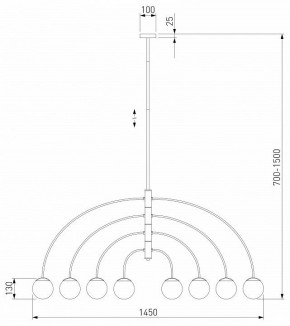 Люстра на штанге Eurosvet Cenacolo 30179/8 черный в Губкинском - gubkinskiy.mebel24.online | фото 2