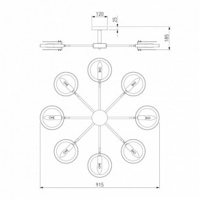 Люстра на штанге Eurosvet Gallo 70121/8 черный в Губкинском - gubkinskiy.mebel24.online | фото 3