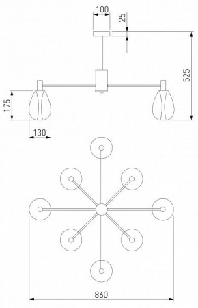Люстра на штанге Eurosvet Magma 60175/8 латунь в Губкинском - gubkinskiy.mebel24.online | фото 3