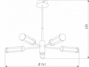 Люстра на штанге Eurosvet Stark 50386/5 LED латунь в Губкинском - gubkinskiy.mebel24.online | фото 6