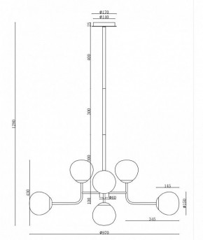 Люстра на штанге Maytoni Erich MOD221-PL-08-G в Губкинском - gubkinskiy.mebel24.online | фото 6