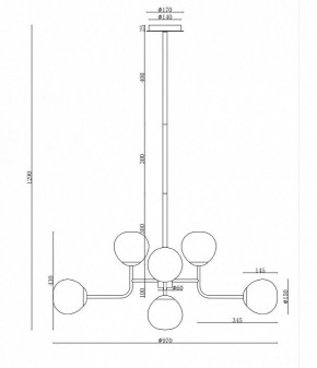 Люстра на штанге Maytoni Erich MOD221-PL-08-N в Губкинском - gubkinskiy.mebel24.online | фото 3
