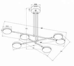 Люстра на штанге Maytoni Fad MOD070PL-L36W3K в Губкинском - gubkinskiy.mebel24.online | фото 3