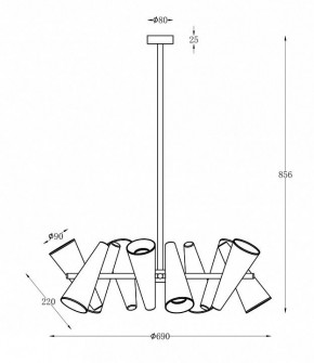 Люстра на штанге Maytoni Giro MOD095PL-10BS в Губкинском - gubkinskiy.mebel24.online | фото 2