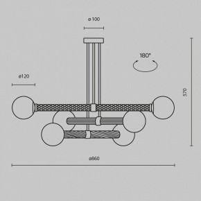 Люстра на штанге Maytoni Teatro MOD287PL-06BS в Губкинском - gubkinskiy.mebel24.online | фото 3