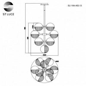 Люстра на штанге ST-Luce Todo SL1184.403.13 в Губкинском - gubkinskiy.mebel24.online | фото 5