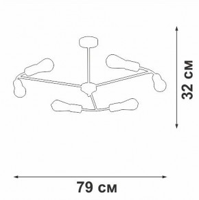Люстра на штанге Vitaluce V3025 V3025-1/6PL в Губкинском - gubkinskiy.mebel24.online | фото 2