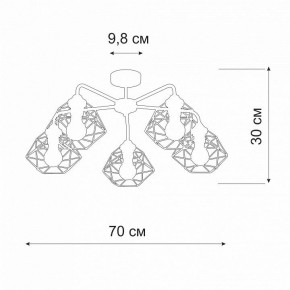 Люстра на штанге Vitaluce V4258 V4258-0/5PL в Губкинском - gubkinskiy.mebel24.online | фото 2