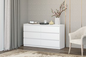МС "Хилтон" Комод №5 1400 (6 ящ.) белый текстурный в Губкинском - gubkinskiy.mebel24.online | фото