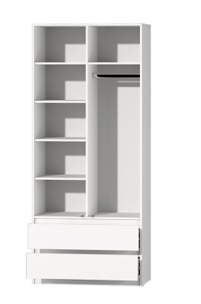 МС "Хилтон" Шкаф №3 900 (Белый текстурный) в Губкинском - gubkinskiy.mebel24.online | фото 3