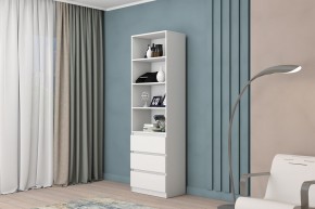 МС "Хилтон" Стеллаж (Белый текстурный) в Губкинском - gubkinskiy.mebel24.online | фото