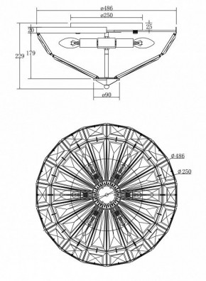 Накладной светильник Maytoni Facet MOD094CL-06G в Губкинском - gubkinskiy.mebel24.online | фото 3