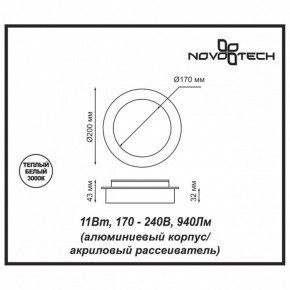 Накладной светильник Novotech Smena 357857 в Губкинском - gubkinskiy.mebel24.online | фото 4