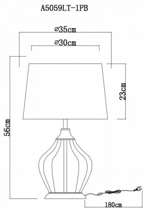 Настольная лампа декоративная Arte Lamp Baymont A5059LT-1PB в Губкинском - gubkinskiy.mebel24.online | фото 3