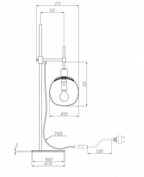 Настольная лампа декоративная Maytoni Erich MOD221-TL-01-G в Губкинском - gubkinskiy.mebel24.online | фото 3