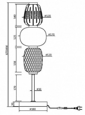 Настольная лампа декоративная Maytoni Pattern MOD267TL-L28G3K в Губкинском - gubkinskiy.mebel24.online | фото 5