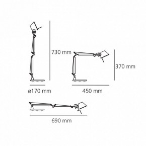 Настольная лампа офисная Artemide  0011860A в Губкинском - gubkinskiy.mebel24.online | фото