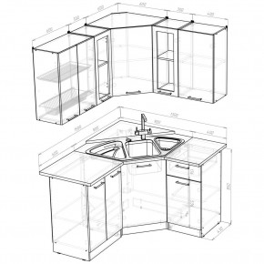 ОЛЬГА Кухонный гарнитур Оптима 2 (1500*1300 мм) в Губкинском - gubkinskiy.mebel24.online | фото 2